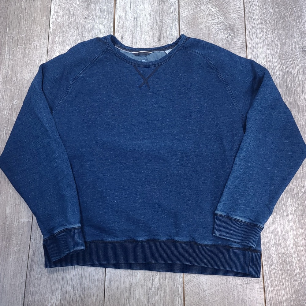 Tommy Bahama Mens XL Blue Indigo Crewneck Sweater Pullover Denim Top